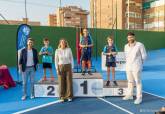 Visita a las nuevas pistas de tenis del Pabell�n Central y clausura del curso de la Escuela municipal de tenis